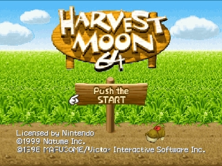 Harvest Moon 64 title screen for Nintendo 64